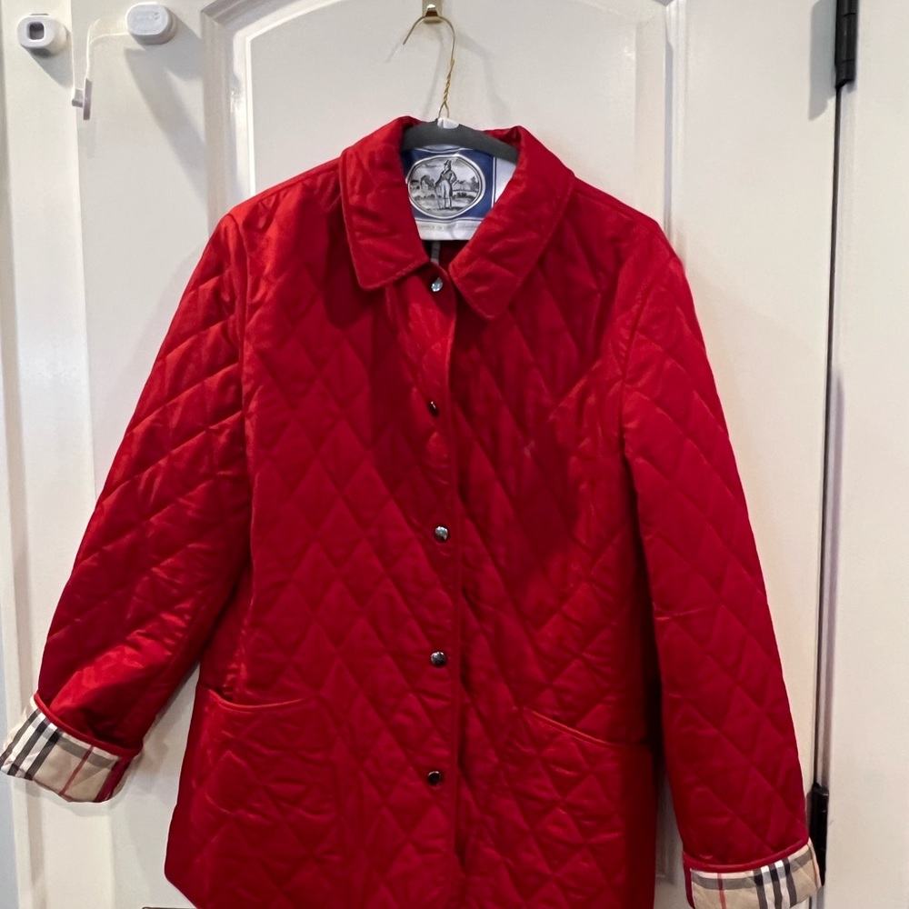 Burberry Red Quilted Puffer Jacket